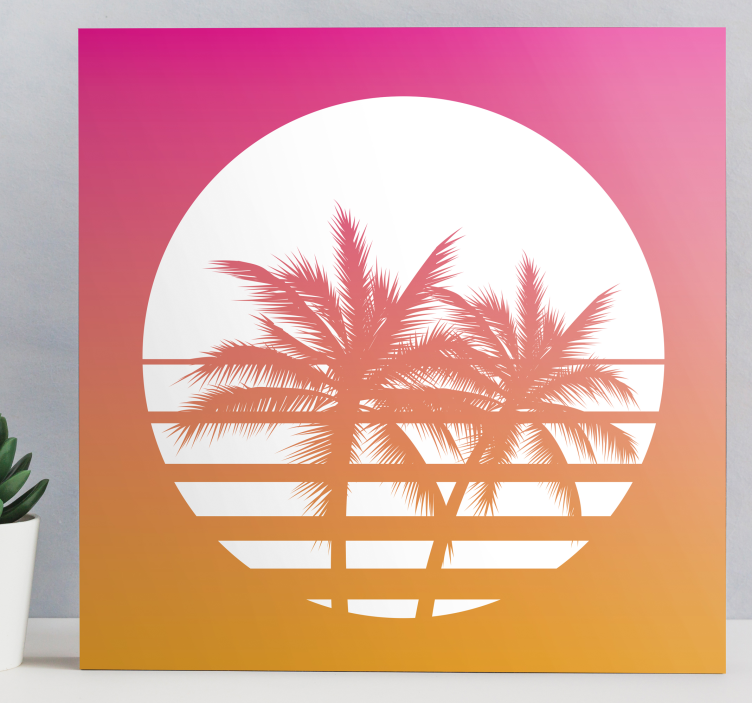 Ornamental canvas print tropical sunset shadow - TenStickers