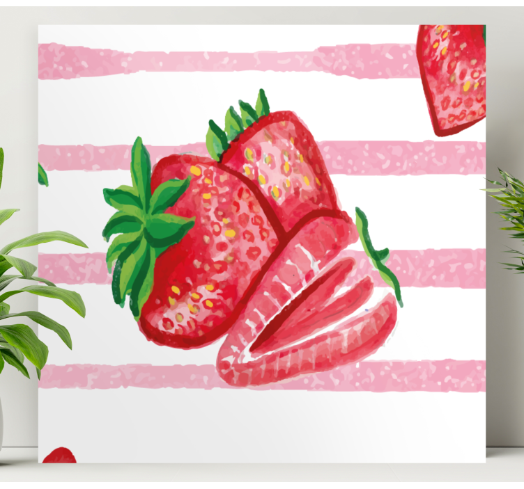 Painted strawberries with fruit canvas - TenStickers