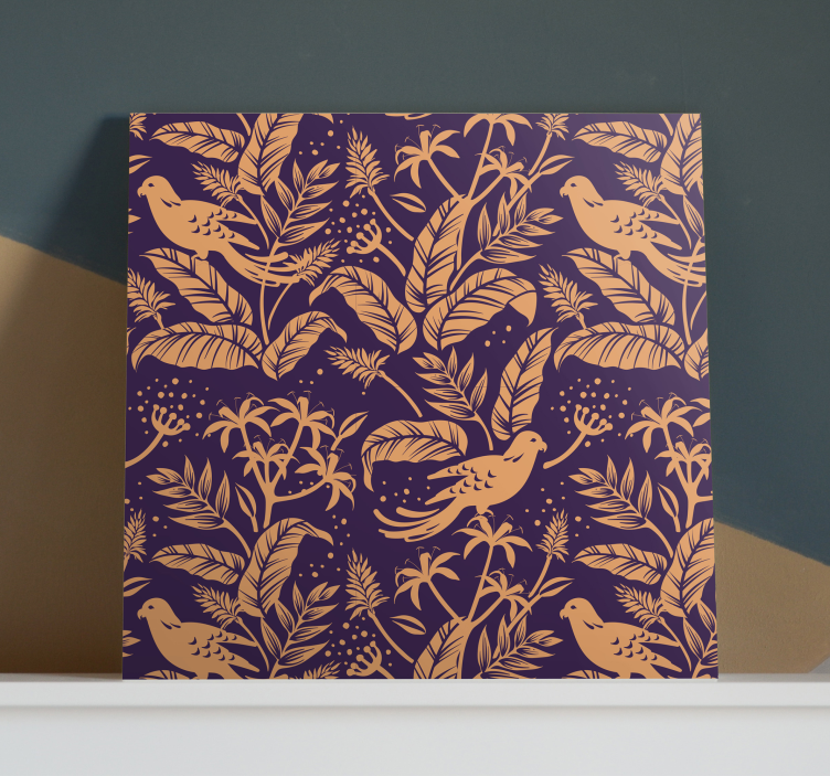 pajaros vintage retro canvas art - TenStickers