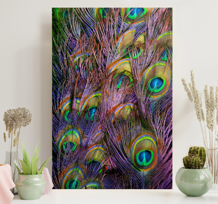 Peacock feather bird canvas art - TenStickers