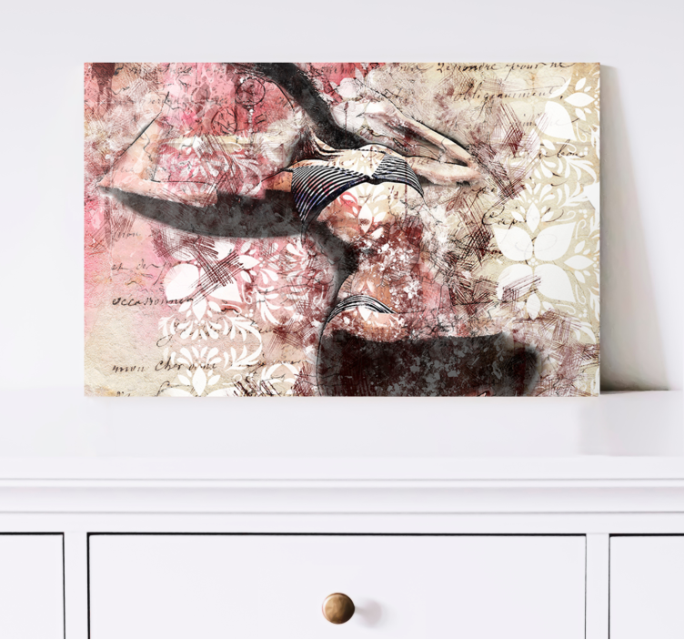 People canvas dancer silhouette art - TenStickers