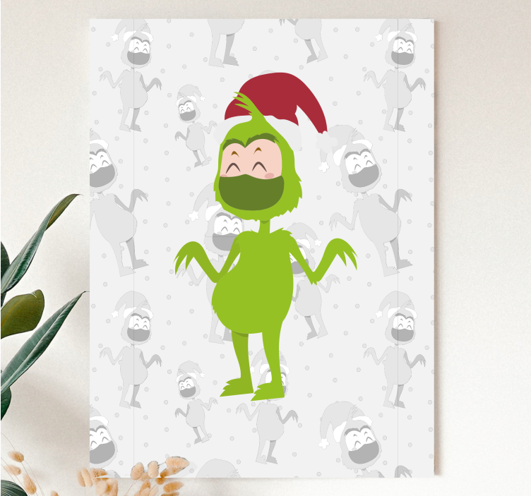 People canvas happy green character print - TenStickers