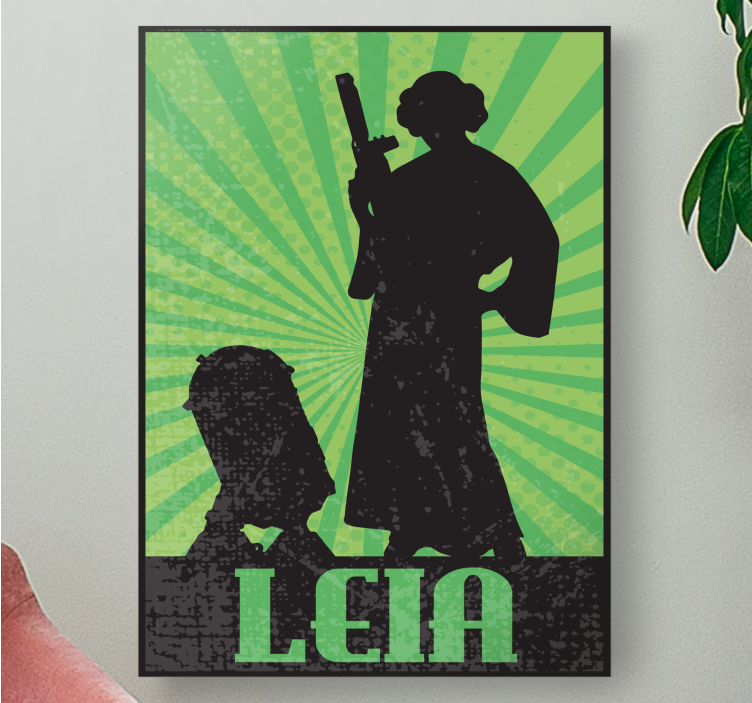 People canvas leia with weapon - TenStickers