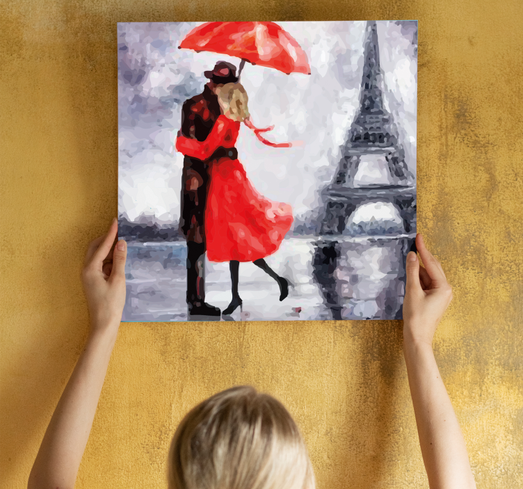 Personas enamorados Torre Eiffel canvas print - TenStickers