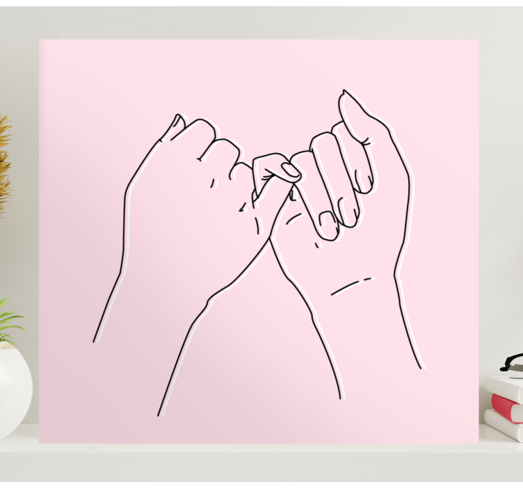 Pinky Promise Gesture people canvas - TenStickers