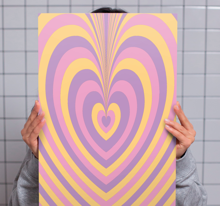 Psychedelic groovy heart canvas art prints - TenStickers