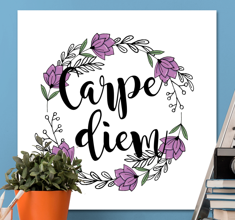 Quote canvas floral quote design - TenStickers