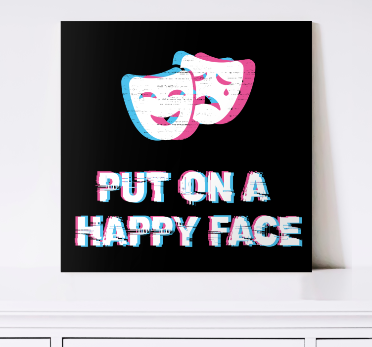 Quote canvas happy face design - TenStickers