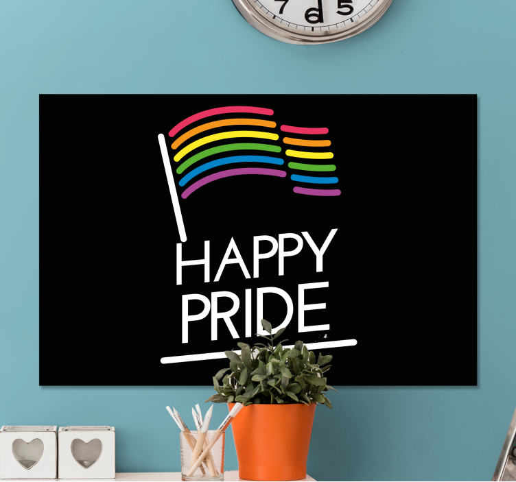 Quote canvas love is love rainbow flag message - TenStickers