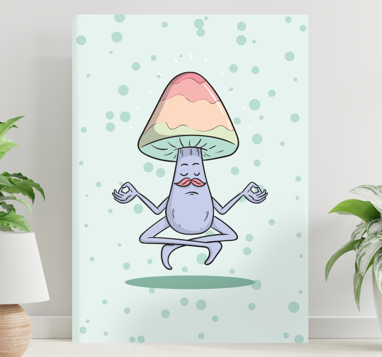 Quote canvas meditating mushroom design - TenStickers