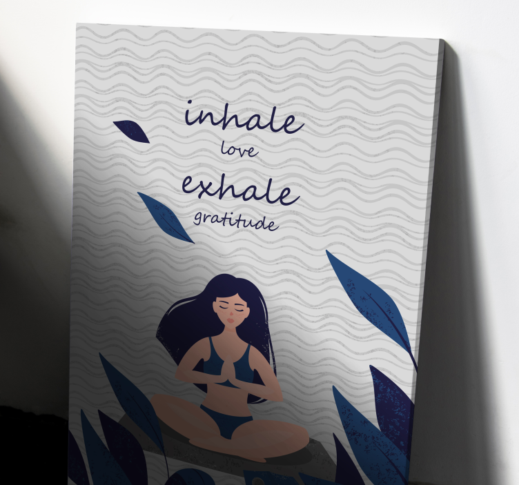 Quote canvas meditation breathing calm - TenStickers