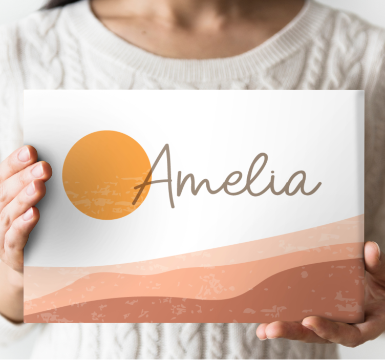 Quote canvas with elegant personalised name - TenStickers
