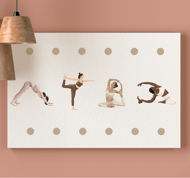 Quote canvas yoga poses sequence art print - TenStickers