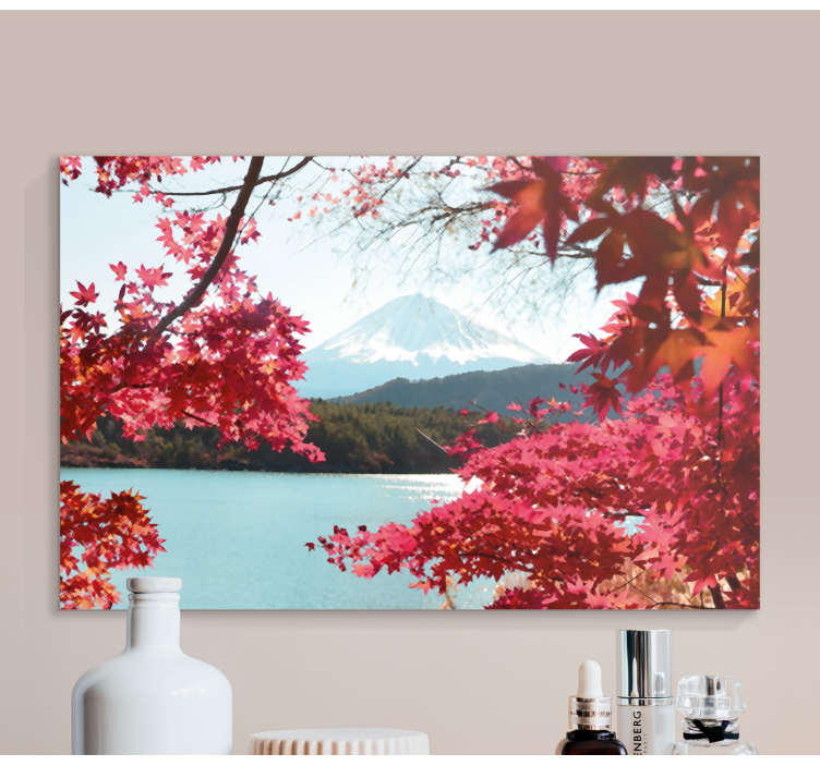 Red leaves in the forest landscape canvas - TenStickers