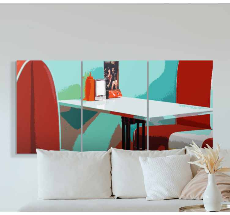 Retro restaurant canvas pictures living room - TenStickers