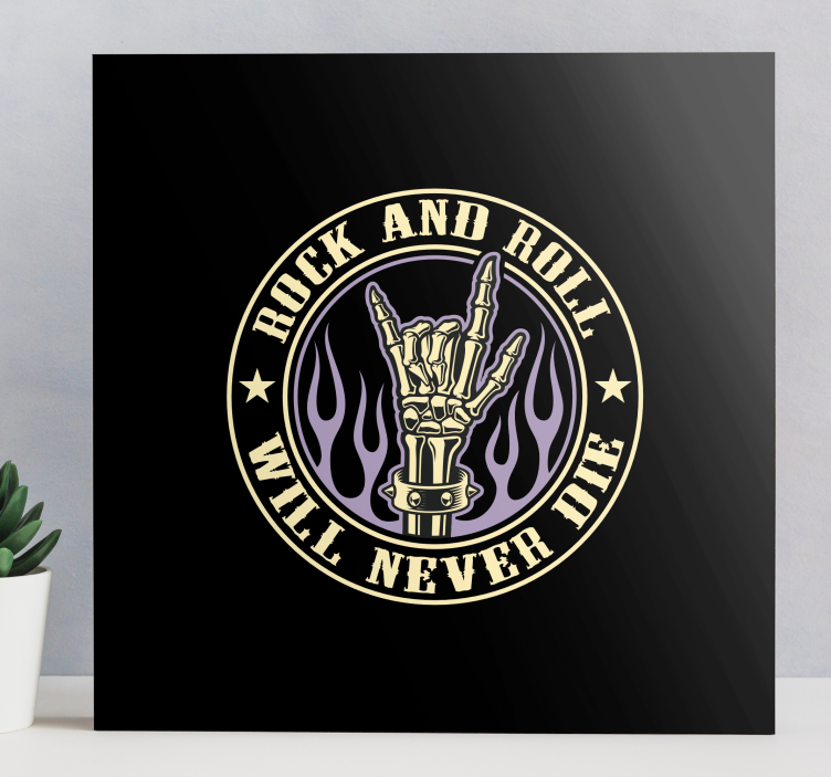 Rock Hand Symbol music canvas art - TenStickers