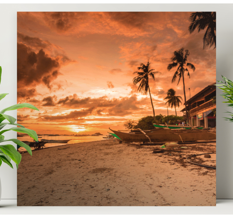 Serene Sunset Over Water landscape canvas - TenStickers