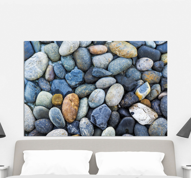 Smooth Pebble Texture rustic canvas wall art - TenStickers