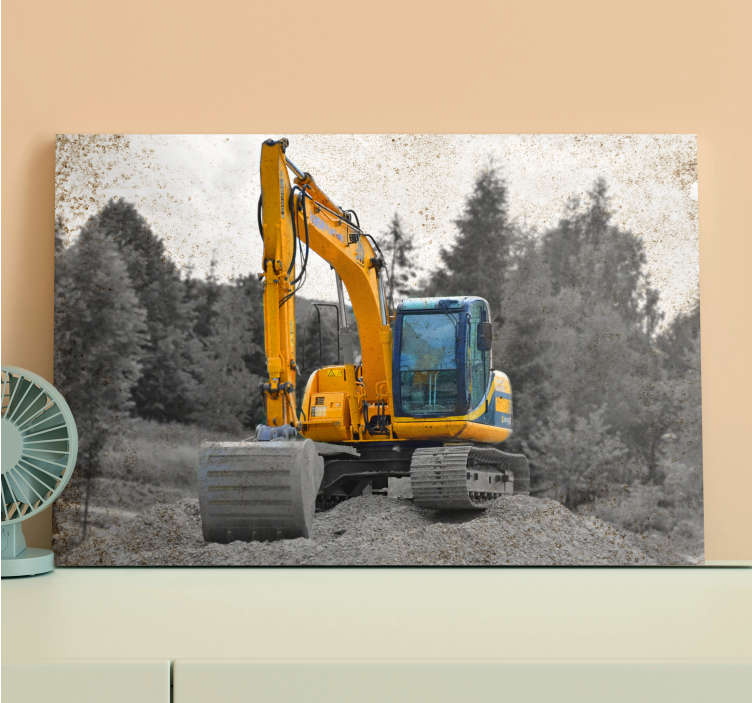 Sports canvas art excavator in action - TenStickers