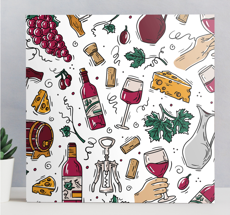 Sports canvas art wine tasting enjoyment - TenStickers
