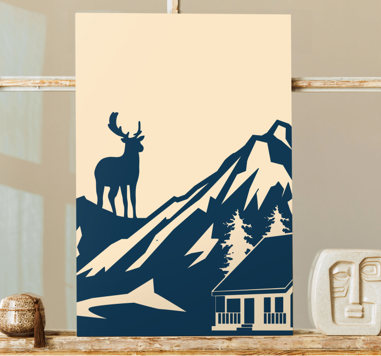 Stag canvas majestic stag silhouette artwork - TenStickers