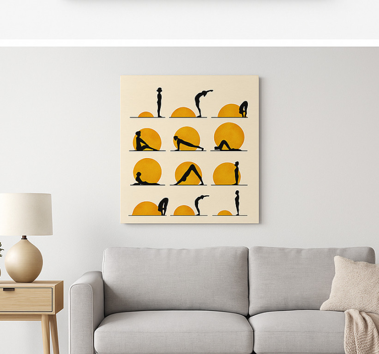 Sun yoga positions sports canvas art - TenStickers