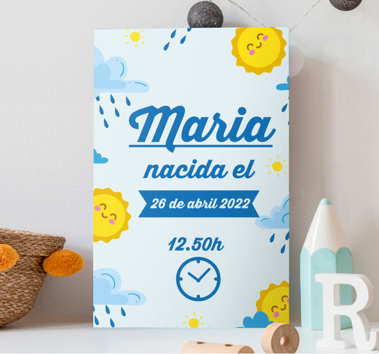 Sunny Birthday Announcement cocktail canvas - TenStickers