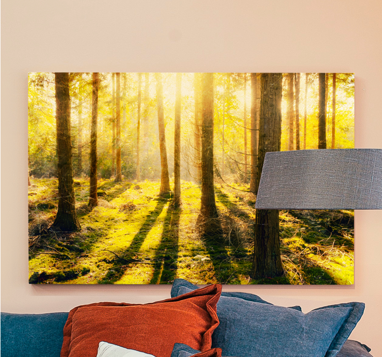 Sunny woodland view landscape canvas - TenStickers