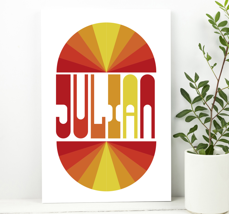 Sunrise Custom Name retro canvas - TenStickers