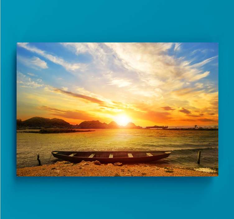Sunset Over Water landscape canvas - TenStickers