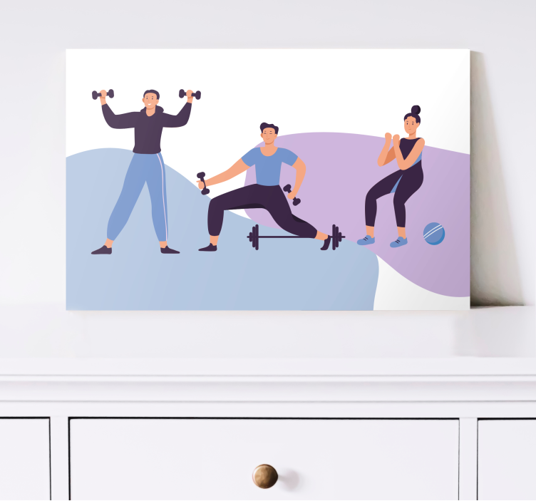 Training people illustration home canvas prints - TenStickers