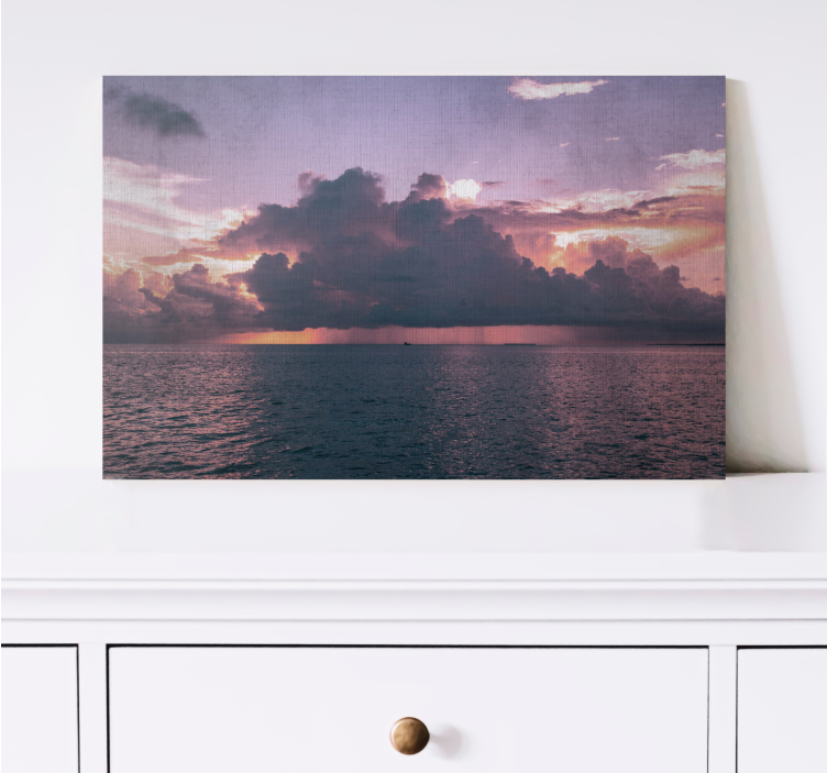 Tranquil ocean dusk landscape canvas - TenStickers