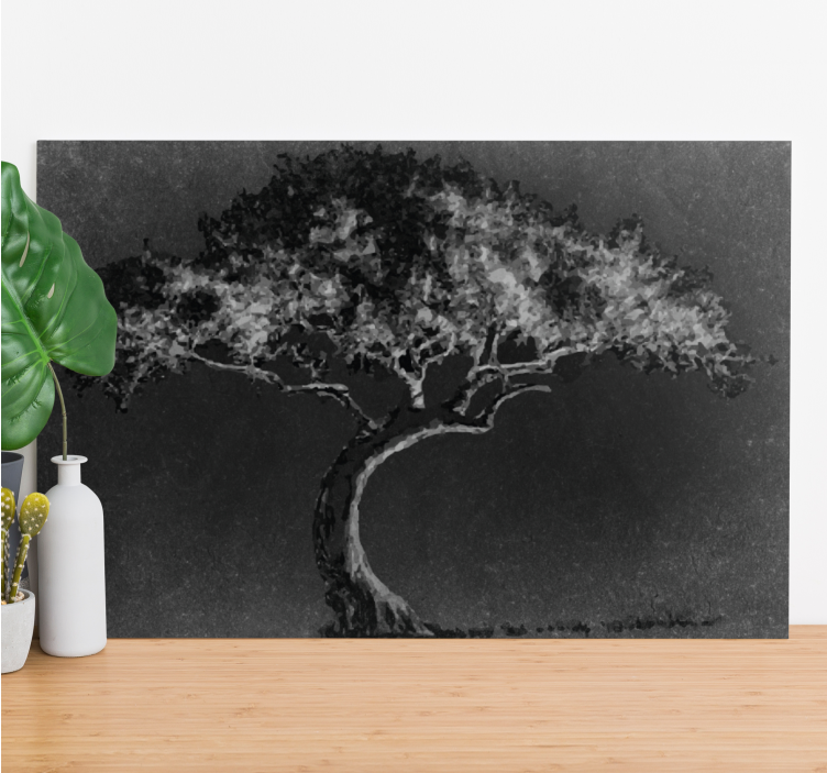 Tree canvas wall art lonely tree silhouette - TenStickers