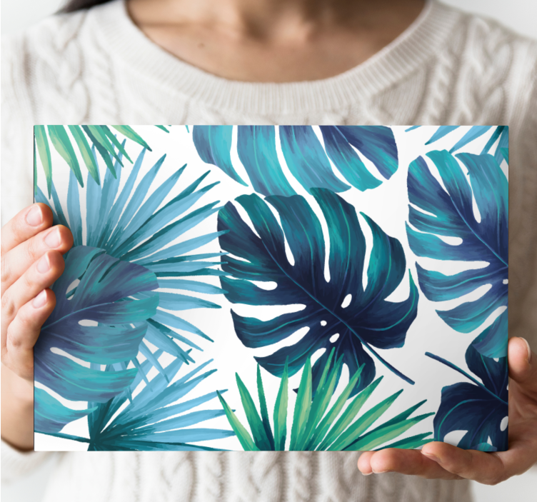 Tropical Leaf Pattern Flowers  canvas - TenStickers
