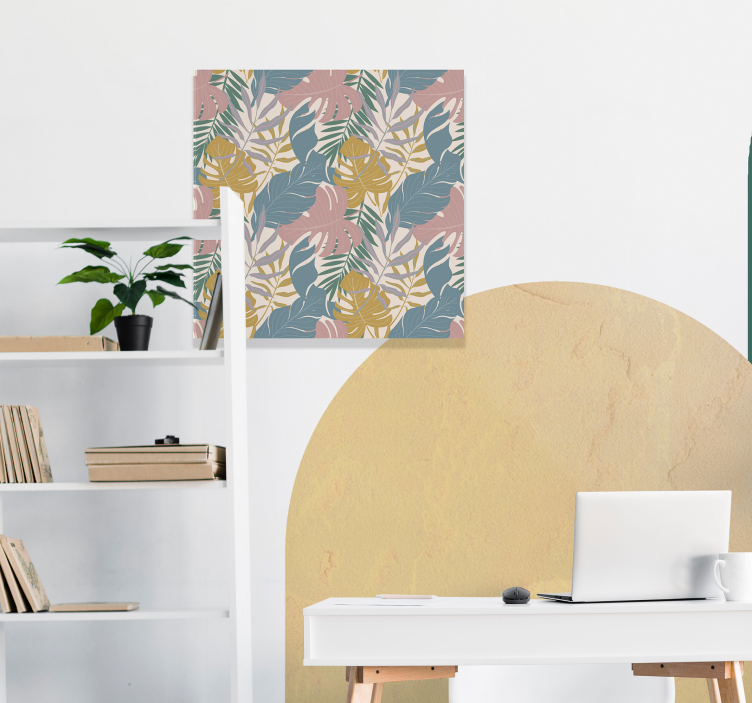 Tropical Leaf Patterns Flowers  canvas - TenStickers