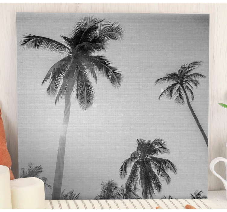 Tropical Palm Silhouettes landscape canvas - TenStickers