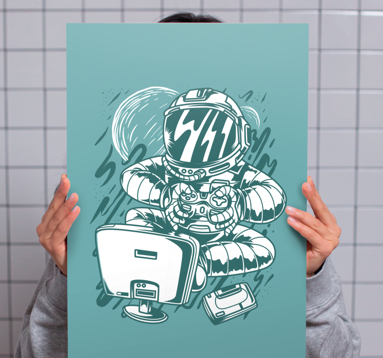Video game canvas art astronaut gaming adventure - TenStickers