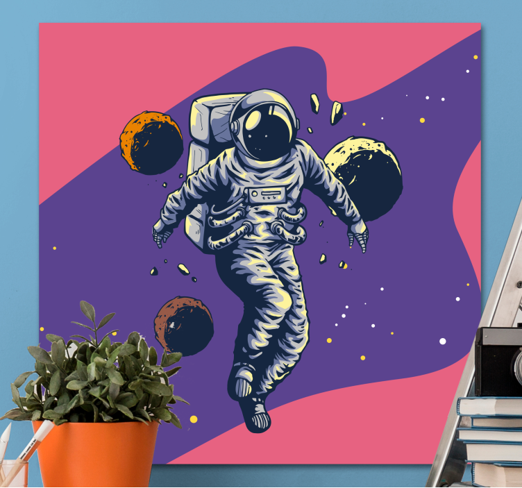 Video game canvas art cosmonaut in the cosmos - TenStickers