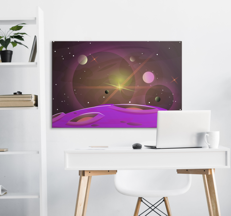 Video game canvas art galactic landscape - TenStickers