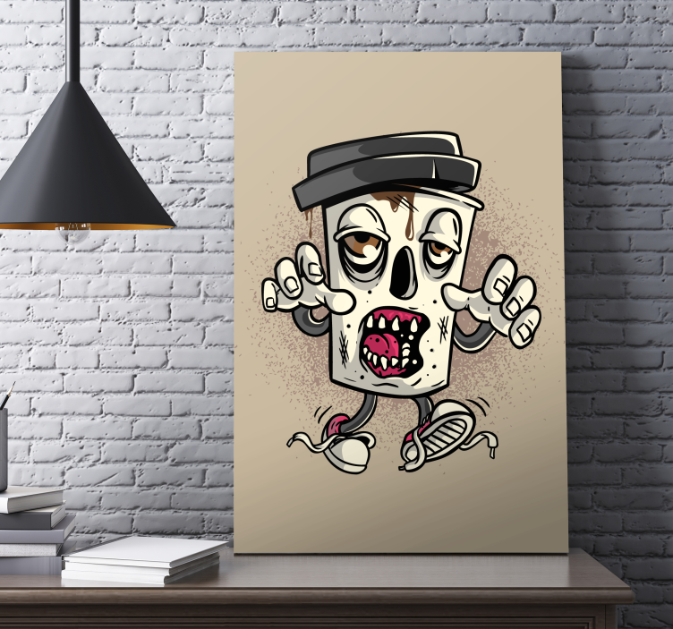 Video game canvas art zombie trash bin - TenStickers