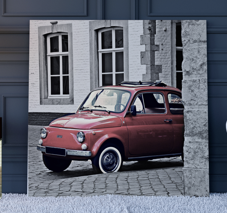 Vintage old flat 500 retro canvas art - TenStickers