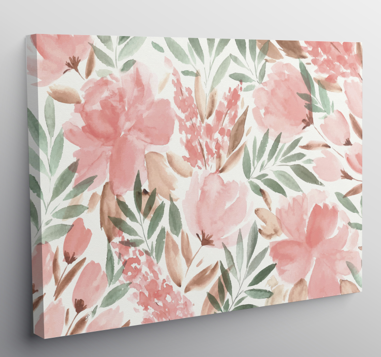 Watercolor flowers modern canvas wall art - TenStickers
