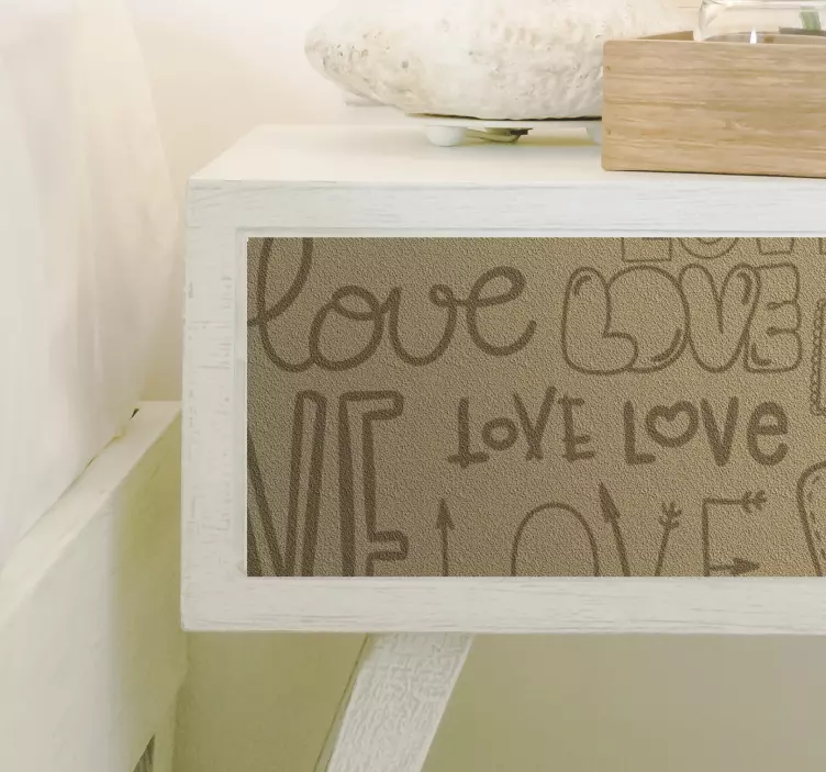 love vintage text furniture sticker - TenStickers