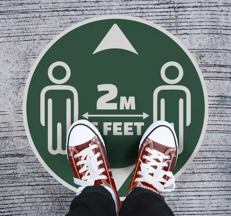 2m social distancing  floor sticker - TenStickers