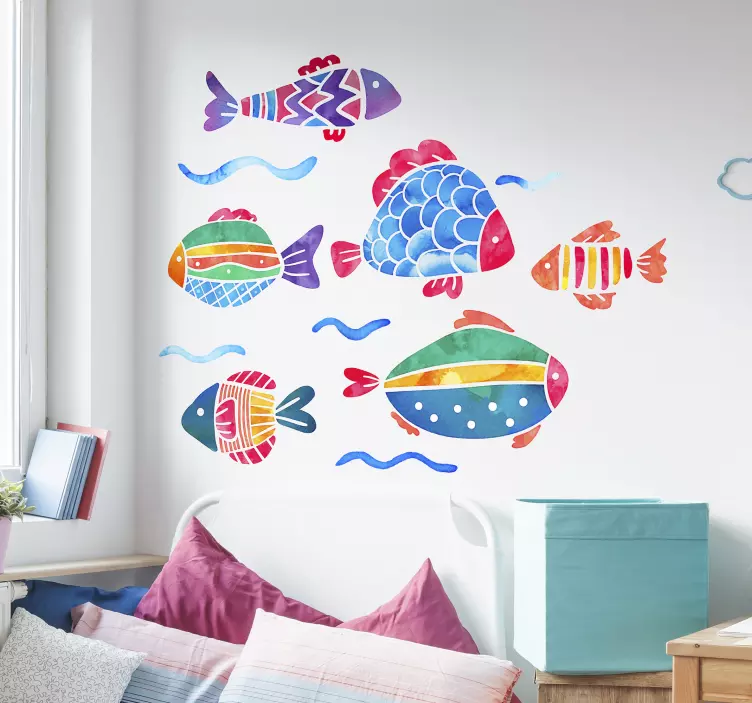 Fish Children´s Bath Stickers - TenStickers