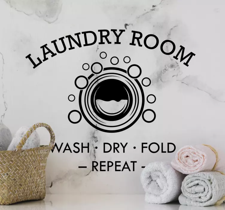 Laundry Room home text wall sticker - TenStickers