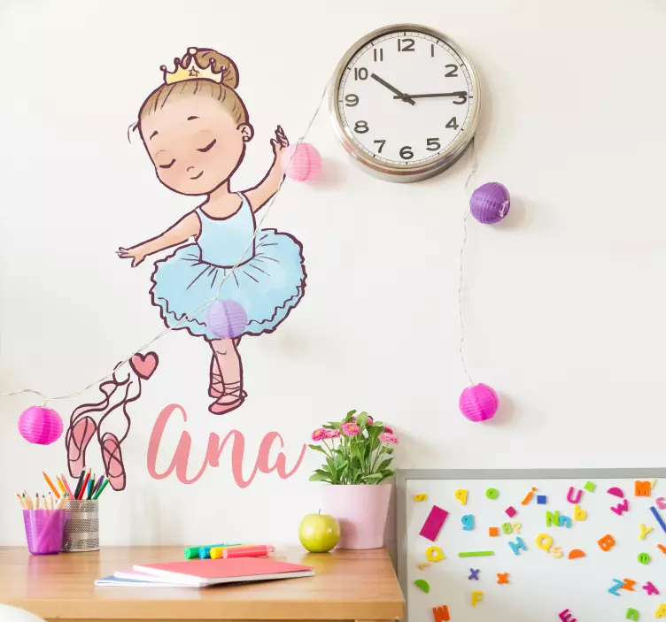 Ballerina Name Personalised Wall Sticker - TenStickers