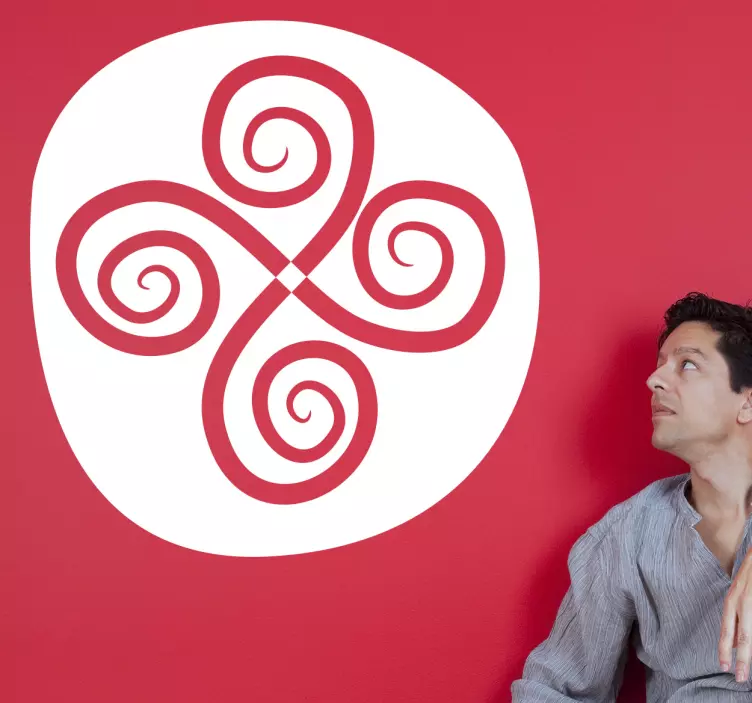 Cross Spiral Circle Wall Sticker - TenStickers