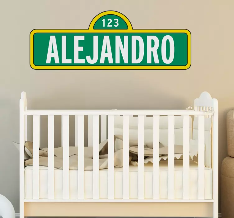 Customisable Sesame street name wall sticker for kid - TenStickers