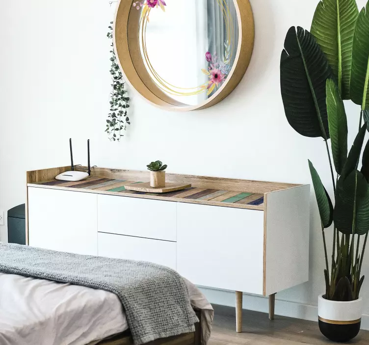 Blue Summer Wood furniture sticker - TenStickers